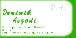 dominik aszodi business card
