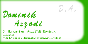 dominik aszodi business card